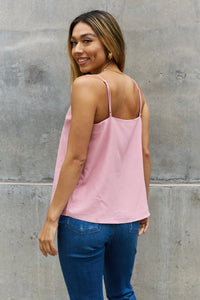 Sweet Lovely By Jen Scalloped Cami in Rosewood