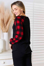 Load image into Gallery viewer, Heimish Sequin Reindeer Graphic Plaid Top