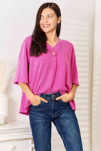 Load image into Gallery viewer, Sew In Love Ribbed V-Neck Short Sleeve Top