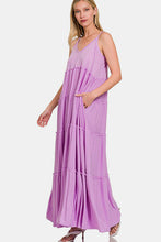 Load image into Gallery viewer, Zenana Frill Tiered V-Neck Maxi Cami Dress