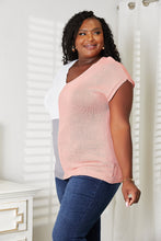 Load image into Gallery viewer, Double Take Color Block V-Neck Knit Top