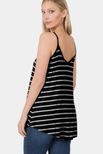 Load image into Gallery viewer, Zenana Striped V-Neck Curved Hem Cami