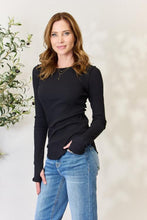 Load image into Gallery viewer, Culture Code Ribbed Round Neck Long Sleeve Top