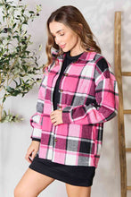 Load image into Gallery viewer, Double Take Plaid Button Up Collared Neck Jacket