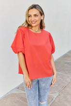 Load image into Gallery viewer, Petal Dew Sweet Innocence Puff Short Sleeve Top In Tomato