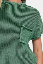 Load image into Gallery viewer, Zenana Washed Mock Neck Short Sleeve Sweater