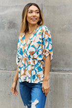 Load image into Gallery viewer, BOMBOM Floral Print Wrap Tunic Top