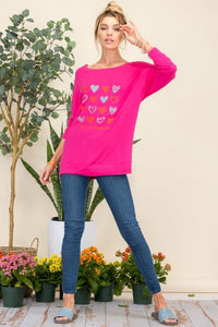 Celeste Heart Graphic Long Sleeve T-Shirt