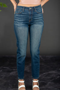 Judy Blue Laurie Mid-Rise Relaxed Jeans with Handsanding