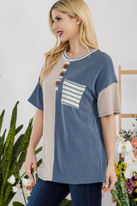 Celeste Rib Contrast Short Sleeve T-Shirt