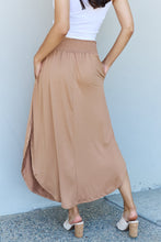 Load image into Gallery viewer, Doublju Comfort Princess High Waist Scoop Hem Maxi Skirt in Tan