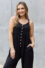 Load image into Gallery viewer, HEYSON All Day Wide Leg Button Down Jumpsuit in Black