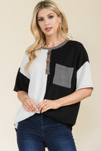 Load image into Gallery viewer, Celeste Ribbed Color Block Short Sleeve T-Shirt