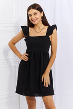 Load image into Gallery viewer, Culture Code Sunny Days Empire Line Ruffle Sleeve Dress in Black
