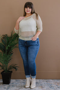 GeeGee Gracefully Golden Openwork Sweater