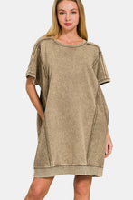 Load image into Gallery viewer, Zenana Washed Exposed Seam Mini Tee Dress