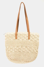 Load image into Gallery viewer, Fame Straw Braided Tote Bag