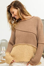 Load image into Gallery viewer, BiBi Texture Detail Contrast Drop Shoulder Sweater