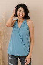 Load image into Gallery viewer, Zenana Cherished Time Surplice Top in Blue Grey