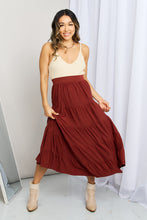 Load image into Gallery viewer, Zenana Wide Waistband Tiered Midi Skirt