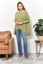 Load image into Gallery viewer, HEYSON Oversized Super Soft Rib Layering Top with a Sharkbite Hem and Round Neck