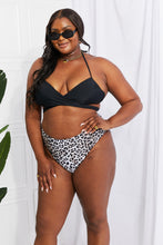 Load image into Gallery viewer, Marina West Swim Summer Splash Halter Bikini Set in Black