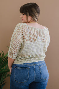 GeeGee Gracefully Golden Openwork Sweater