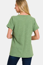 Load image into Gallery viewer, Zenana Waffle Notched Short Sleeve T-Shirt