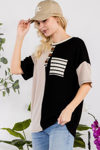 Celeste Rib Contrast Short Sleeve T-Shirt