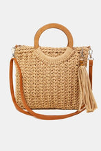 Load image into Gallery viewer, Fame Crochet Knit Convertible Tote Bag with Tassel