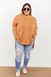 Zenana This Weekend Melange Jacquard High-Low Sweater
