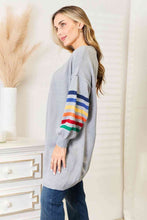Load image into Gallery viewer, Double Take Multicolored Stripe Open Front Longline Cardigan