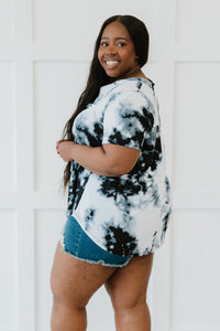 Sew In Love Abstract Print Printed Notched Tee