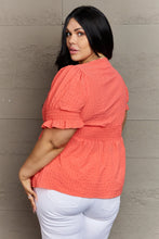 Load image into Gallery viewer, Culture Code Whimsical Wonders V-Neck Puff Sleeve Button Down Top