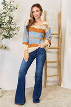 Load image into Gallery viewer, Woven Right Color Block Scoop Neck Sweater