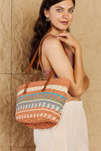 Load image into Gallery viewer, Fame By The Sand Straw Braided Striped Tote Bag