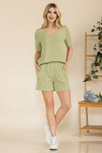 Load image into Gallery viewer, Celeste Rib Short Sleeve T-Shirt and Shorts Set