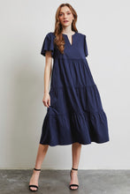 Load image into Gallery viewer, HEYSON Cotton Poplin Ruffled Tiered Midi Dress