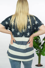Load image into Gallery viewer, BiBi Home of the Brave Flag Print Tee