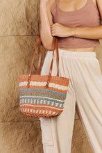 Load image into Gallery viewer, Fame By The Sand Straw Braided Striped Tote Bag