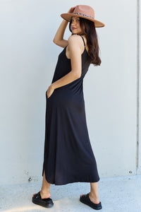 Ninexis Good Energy Cami Side Slit Maxi Dress in Black