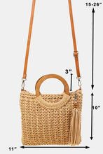 Load image into Gallery viewer, Fame Crochet Knit Convertible Tote Bag with Tassel