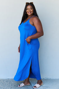 Ninexis Good Energy Cami Side Slit Maxi Dress in Royal Blue
