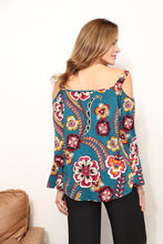 Load image into Gallery viewer, Sew In Love Floral Cold Shoulder Blouse