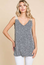 Load image into Gallery viewer, Culture Code Contrast Eyelet Strap Slit Ribbed Tank