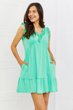 Load image into Gallery viewer, Culture Code Minty Fresh Ruffle Mini Dress