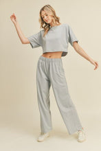 Load image into Gallery viewer, Kimberly C Short Sleeve Cropped Top and Wide Leg Pants Set