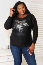 Load image into Gallery viewer, Double Take Sequin Graphic Dolman Sleeve Knit Top