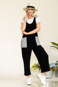 Celeste Stripe Contrast Pocket Rib Jumpsuit