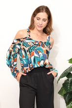 Load image into Gallery viewer, Sew In Love High Neck Off Shoulder Criss Cross Top